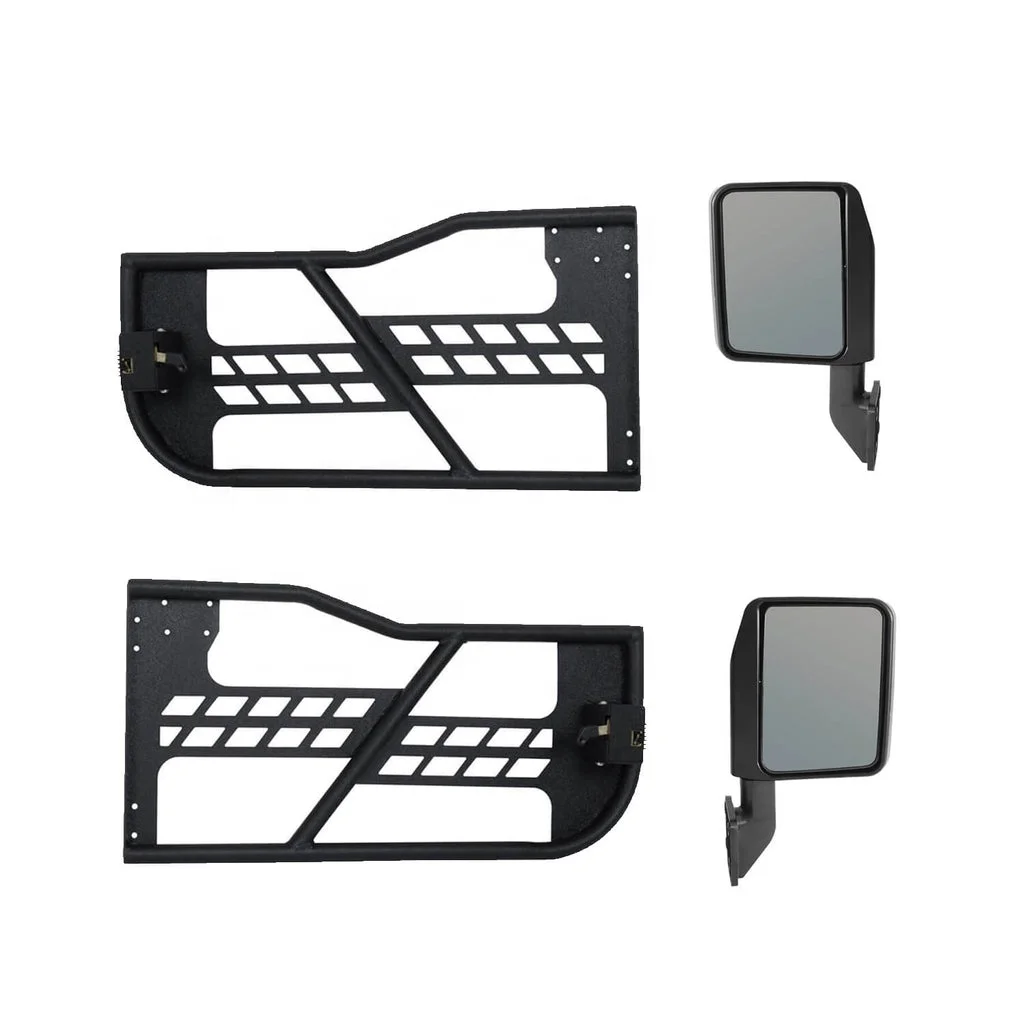 Tubular Half Doors with Reflection Mirrors For Jeep Wrangler JK 2 Door 2007-2017