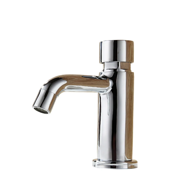 Medical equipment publice toilet time delay self closing light press button magnetic ceramic bib cock shape single cold faucets