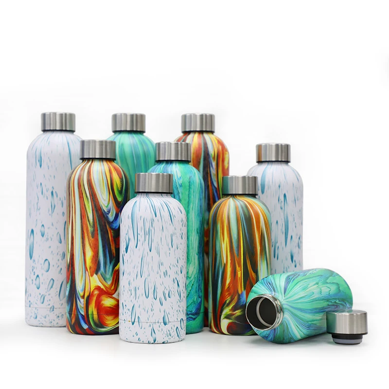 Water Bottle 500ml Stainless Steel Insulated Flask Transparent Custom Thermos Leakproof Private Label