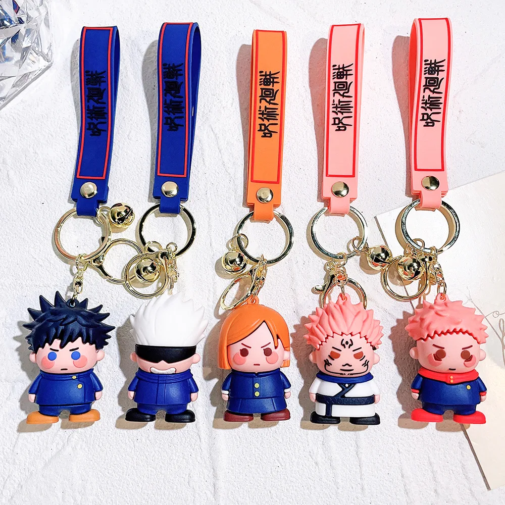 High Quality New Anime 5 Styles Q Version Creative Cartoon Car Schoolbag Pendant Chain Itadori Yuji Jujutsu Kaisen Key Chain