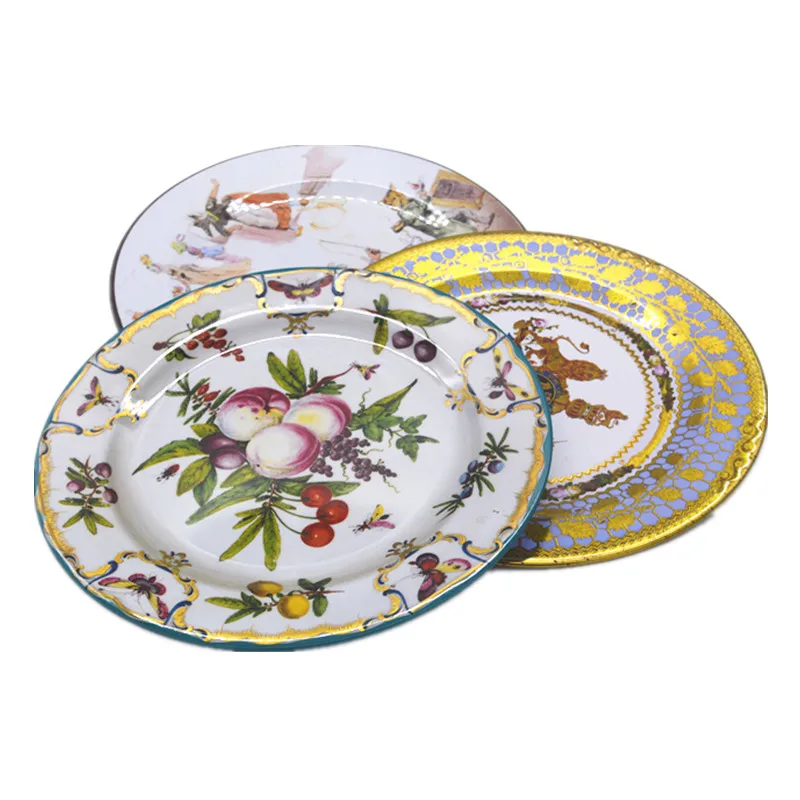 Factory direct china wholesale custom food safety metal round plate tin tea rolling cigarette service tin tray
