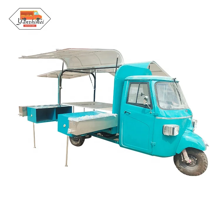 Electric/Gasoline  Gelato Food Carts Tricycle Ape Piaggio Beer Bar Tuk Tuk Street Snack Fast Food Cart