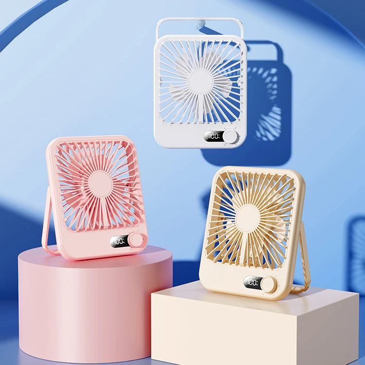 Portable Rechargeable Fan 1500mAh USB Desk Fan 100-Speed Strong Wind 180 Tilt Ultra-Thin Folding Camping Fan for Travel Outdoor