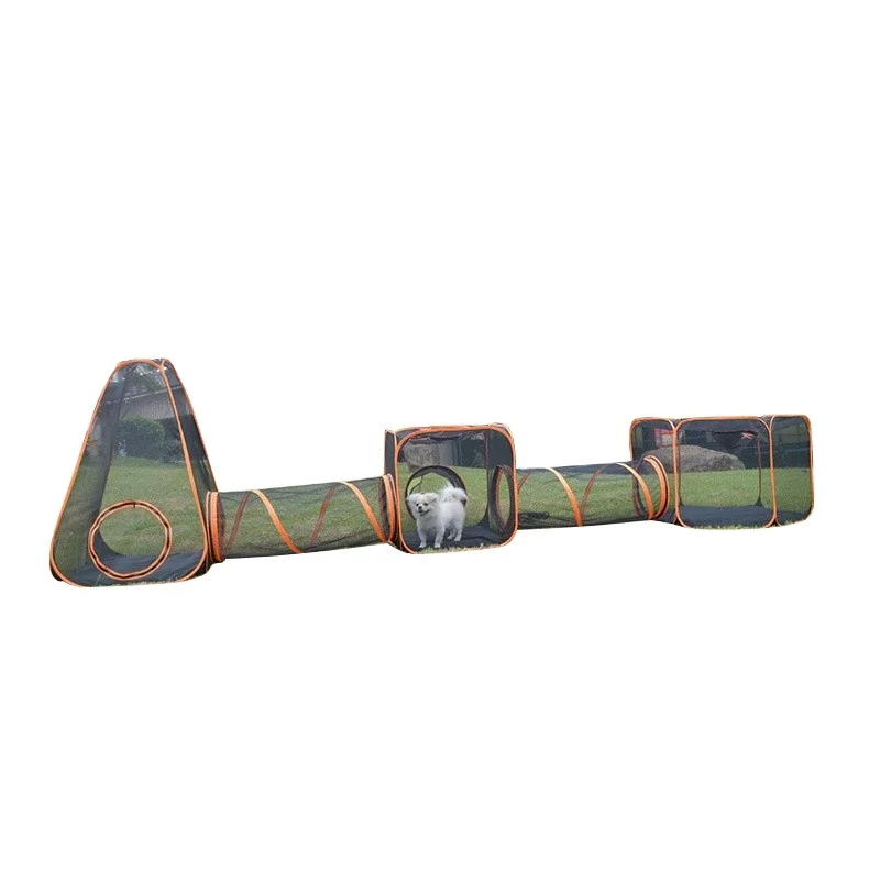 Factory Directly Provide Large Wooden Dog Cage 6 in 1 Pet Tent Folding Toy Tents Triangle Shape for Small Animals Wholesale