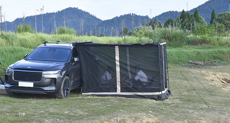 2.5m x 2.5m Awning Roof Top Tent Camper Trailer 4WD Awning 4X4 Camping Car Rack Pull Put With Mesh Room