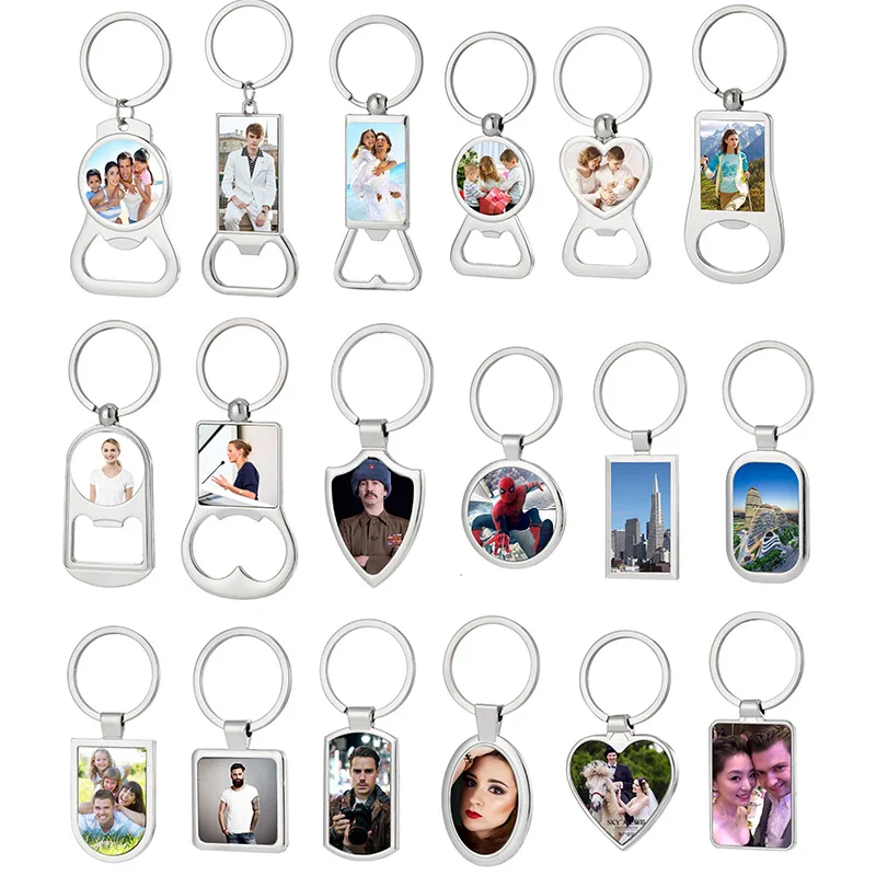 Personalized Double Sided Custom Keychain with Photo & Text Alloy Color Printing Personalized Gifts with Customizable Design