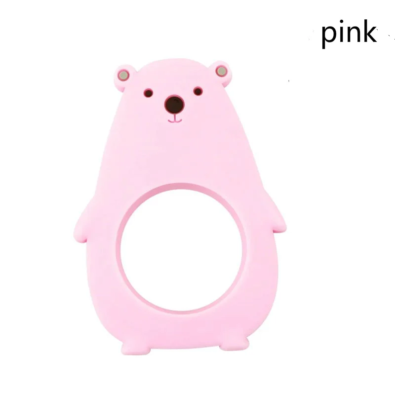 New Design Wholesale BPA Free Polar Bear Shape Teething Toy Silicone Teether Baby Teethers