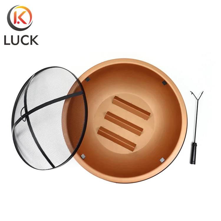 Outdoor Furniture Indoor Round Portable Charcoal Grill Metal Fire Pit With Black Iron Stand