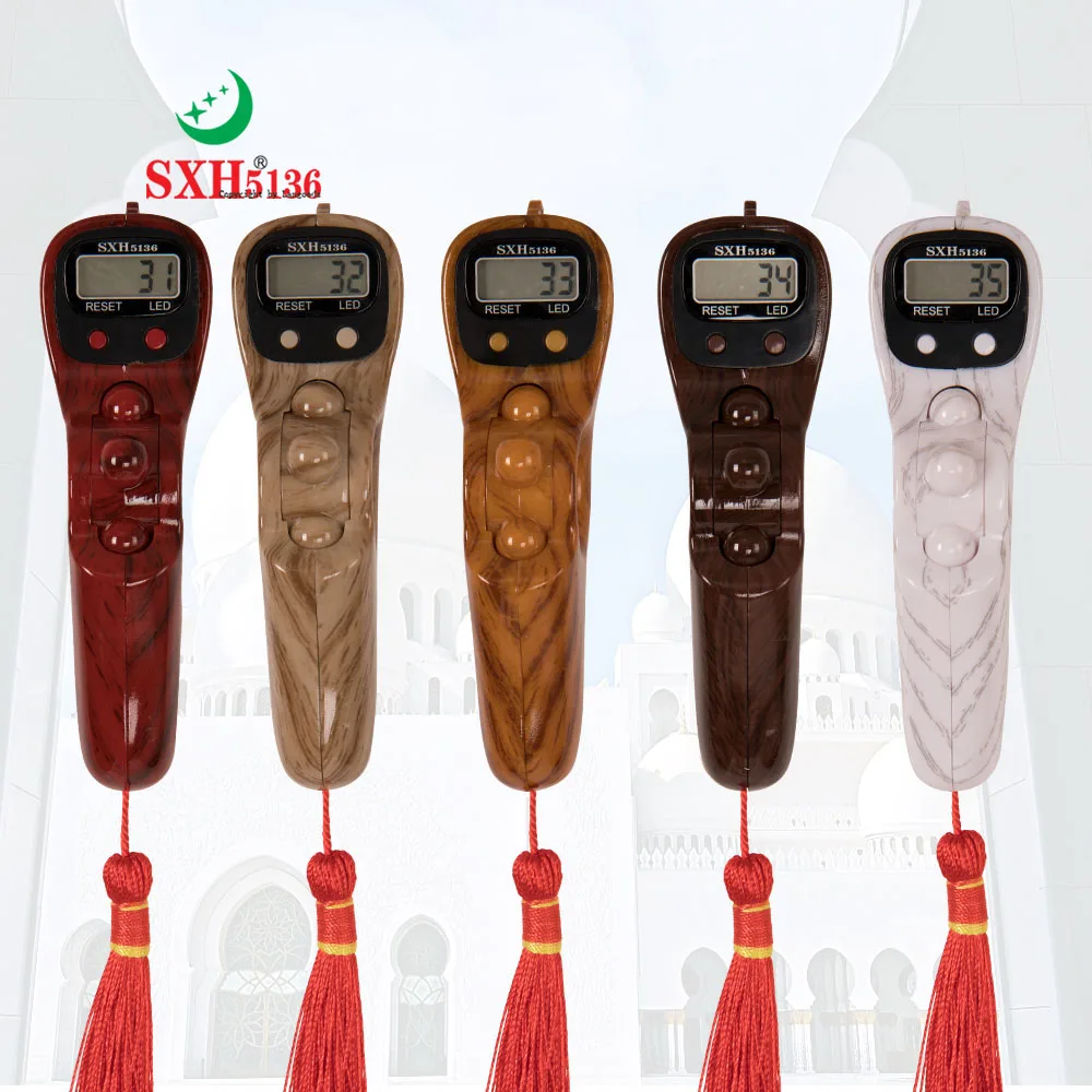  SXH5136 Фабрика оптовая Электроника цифровой Tally Counter деревянный цвет со светодиодом оригинальный Tasbih бисер