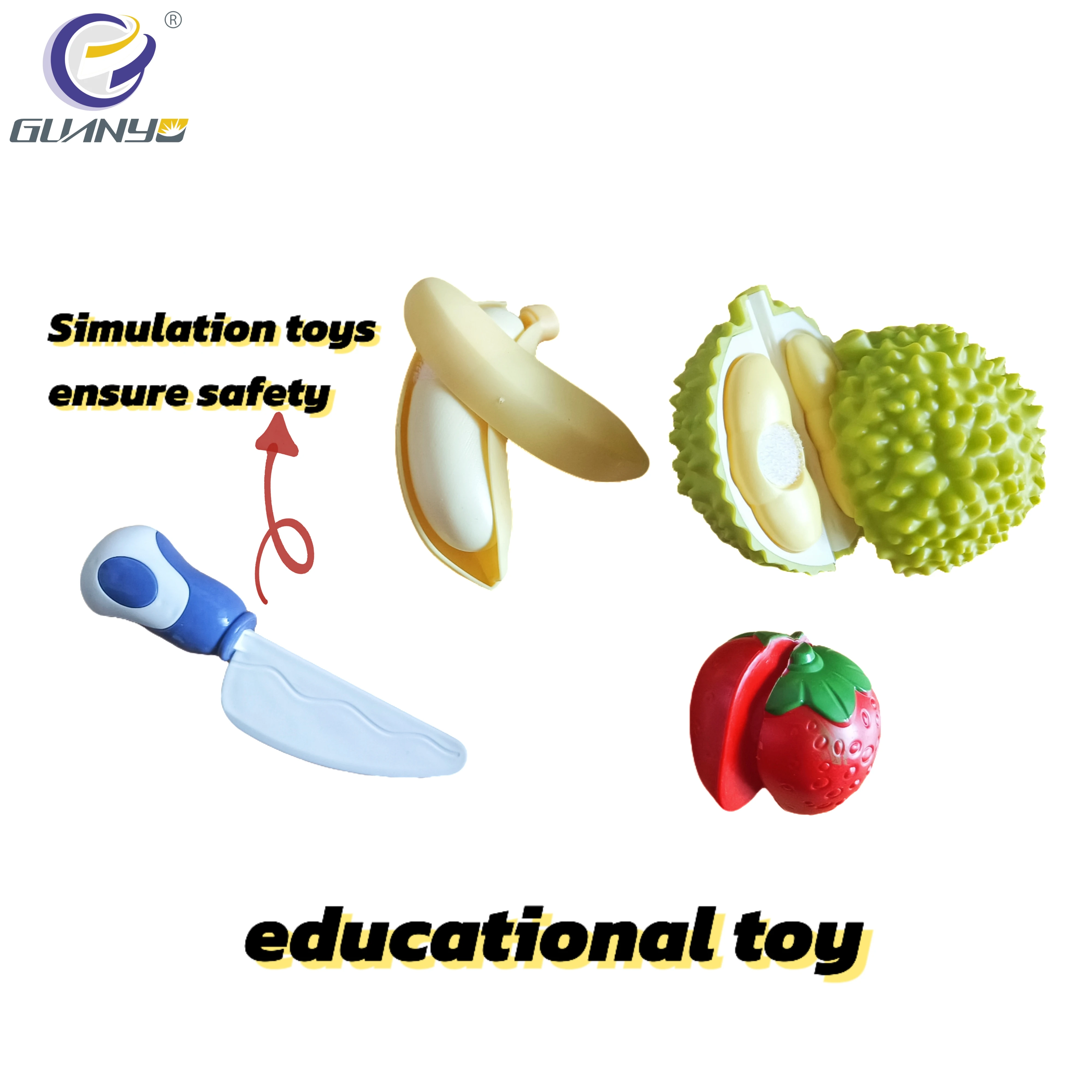 New Unisex Simulation Mini Fruit Set high Quality PP and PE Material Strawberry Durian Banana Stimulated Fruit Toy Gift For Kids