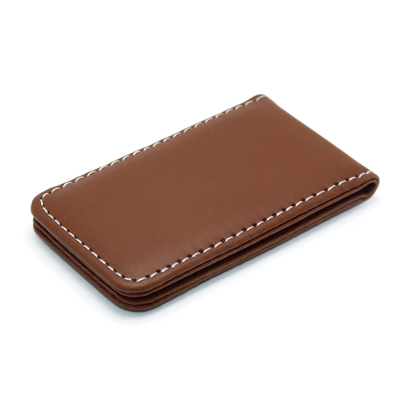 
Bifold Wallet Vintage Mini Magnet Leather Wallet Women Men Money Clip Pocket Purse Unisex Simple Cash Holder Money Clip Leather 