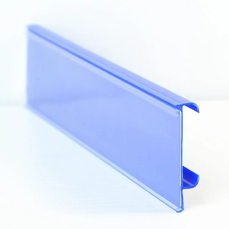 Rectangular double foot single wire plastic label holder shelf talker for supermarket