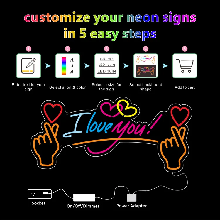 Led Letter Logo Light Happy Birthday Neon Light Custom Wedding Dropshipping Neon Sign For Bedroom Party Home Decoration