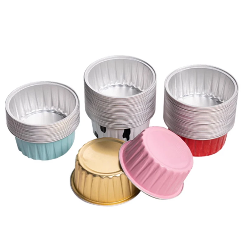 DOMED Cupcake Frying Pan-5 oz Mini Aluminum Baking Tray Disposable Lamikins Mini Cake Tray Cake Container Cupcake Muffin Cake