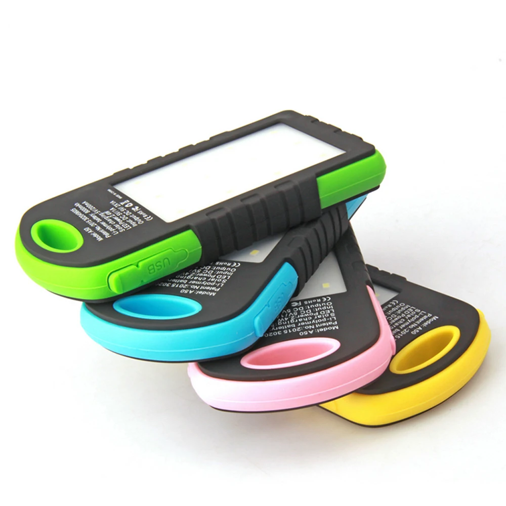 5000 mah Cheap Solar Panel Power Bank Battery Charger with Led Flashlight Phone Hand Crank for Mobile Cell Phone Appliance