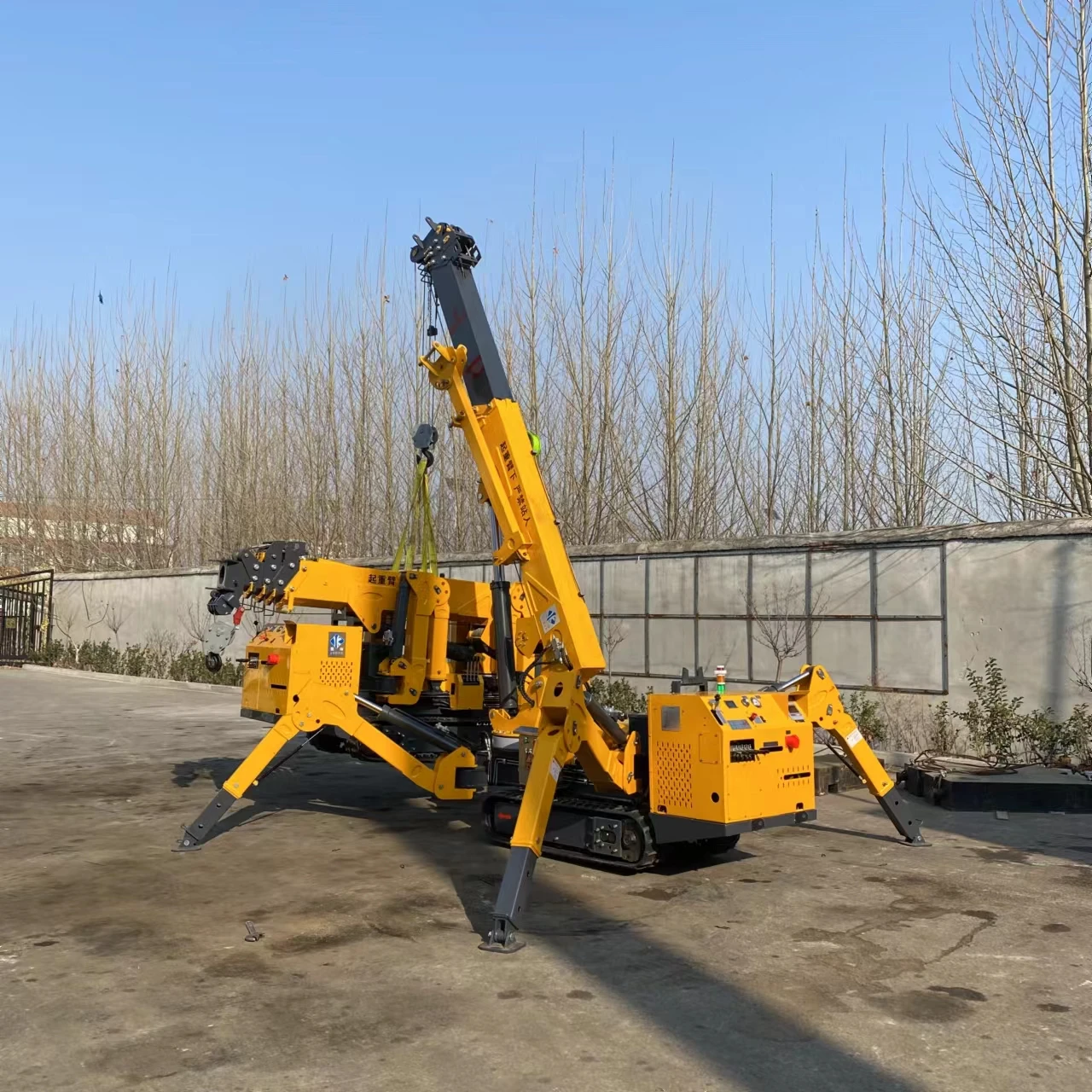 Portable Small Hydraulic Flying Jib Crane Space Crawler Folding Mini 3T Spider Crane Price Multiple Specification Work Platforms