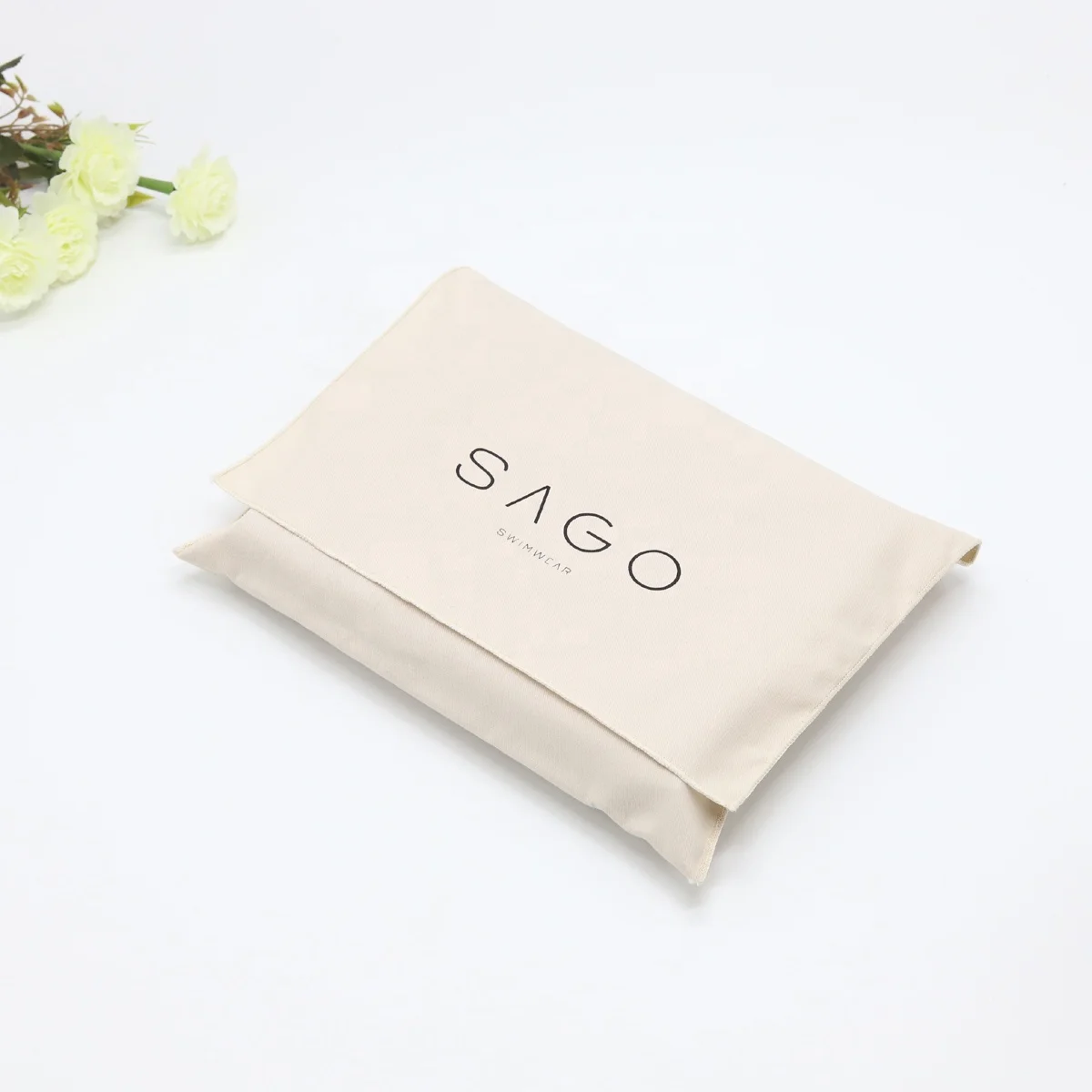 High Quality Natural Twill Cotton Envelope Swimwear Clothing Packaging Bag Envelope Cotton Dust Shoe Pouch