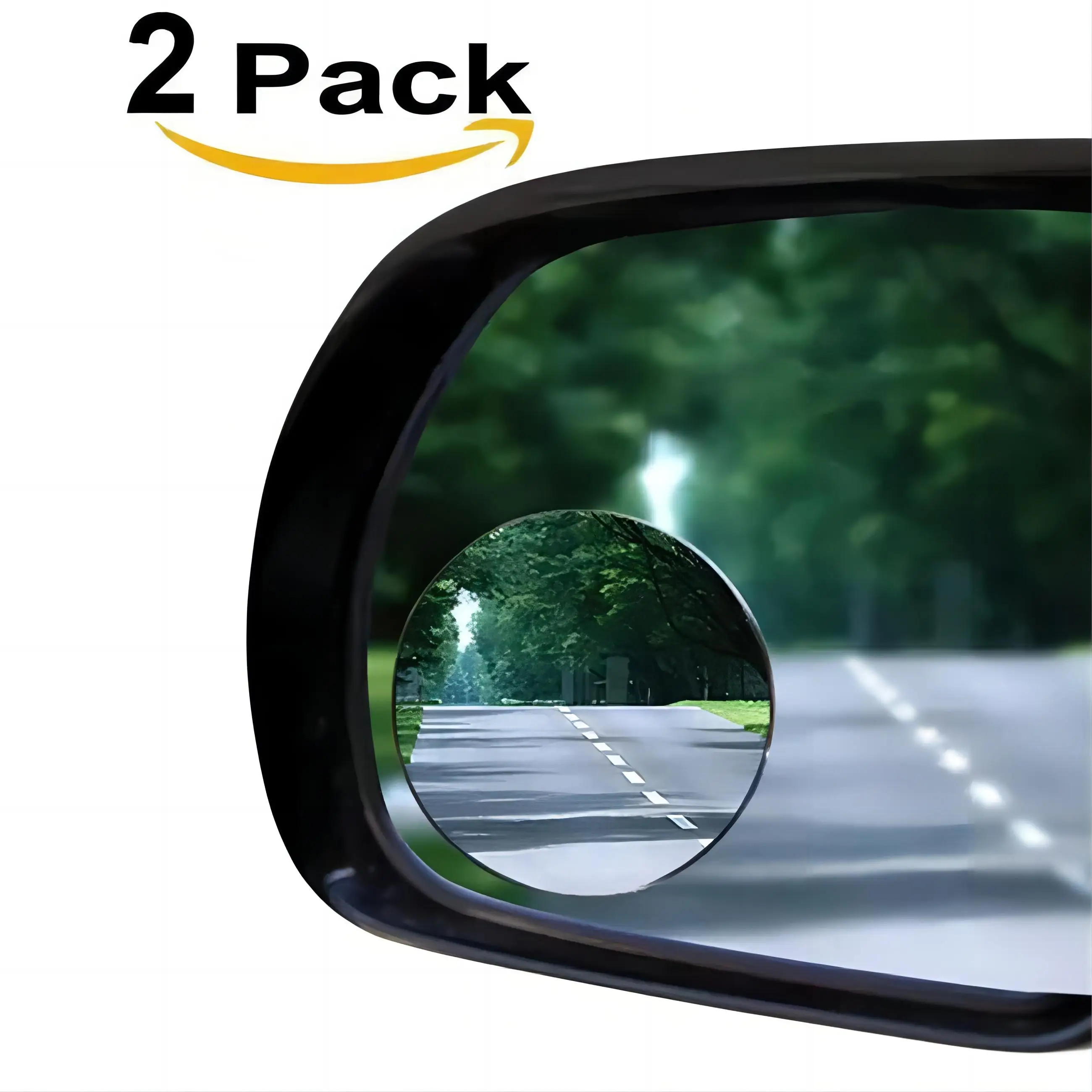 2 Pcs Of  Round Hd Glass Frameless Convex Car Rear View Mirror Blind Spot Mirror