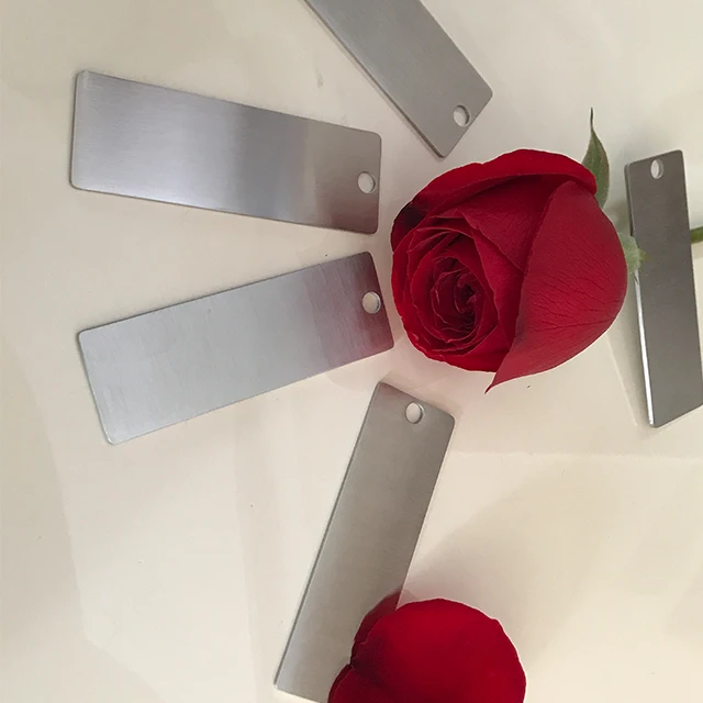 Personalized metal label tags silver square fashion custom blank name tags