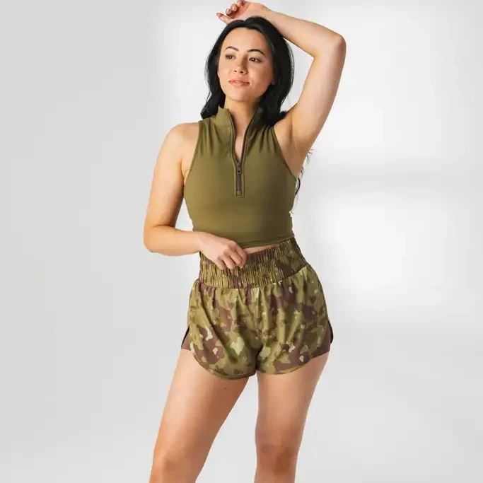 Custom Print Logo Fitness Quick Dry Polyester Spandex Running Sports  Stretchy High Waist Gym Shorts  for Women