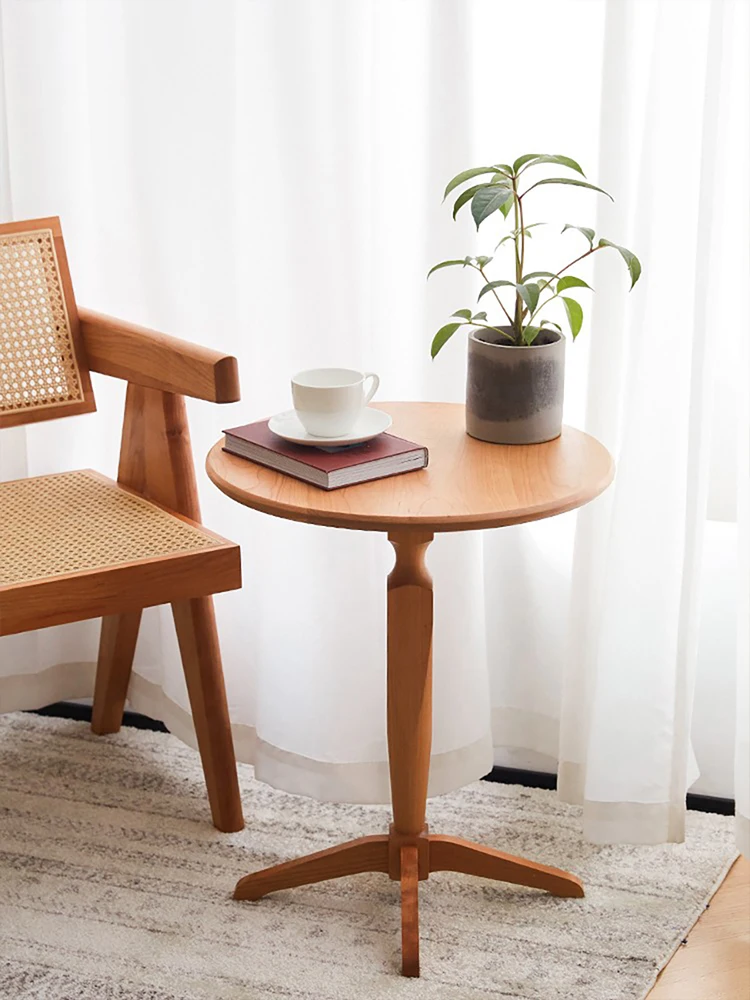 AJJ-XS032 Japanese small apartment balcony in the retro tile square table cherry solid wood sofa edge coffee table round table