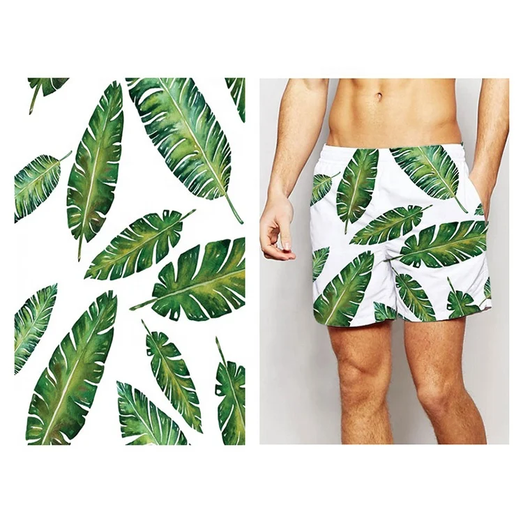 
super good hand feel transfer printing polyester terylene material peach skin fabric for beach shorts 