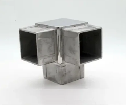 300 series Stainless Steel 3 Way Square Pipe Connector for Handrail