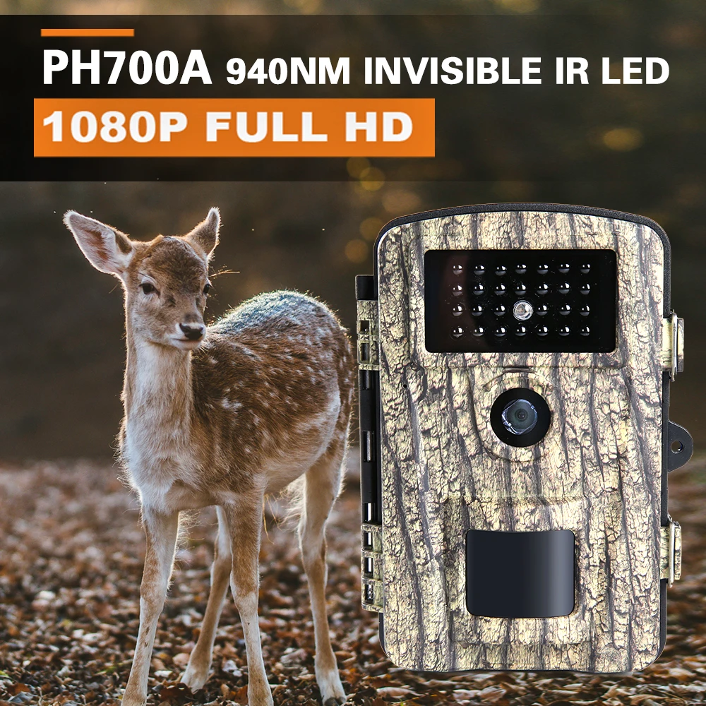 PH700B 12MP 1080P with 940NM No Glow IR LED Night Vision 2.4inch Color Display Wireless Security Hunting Camera
