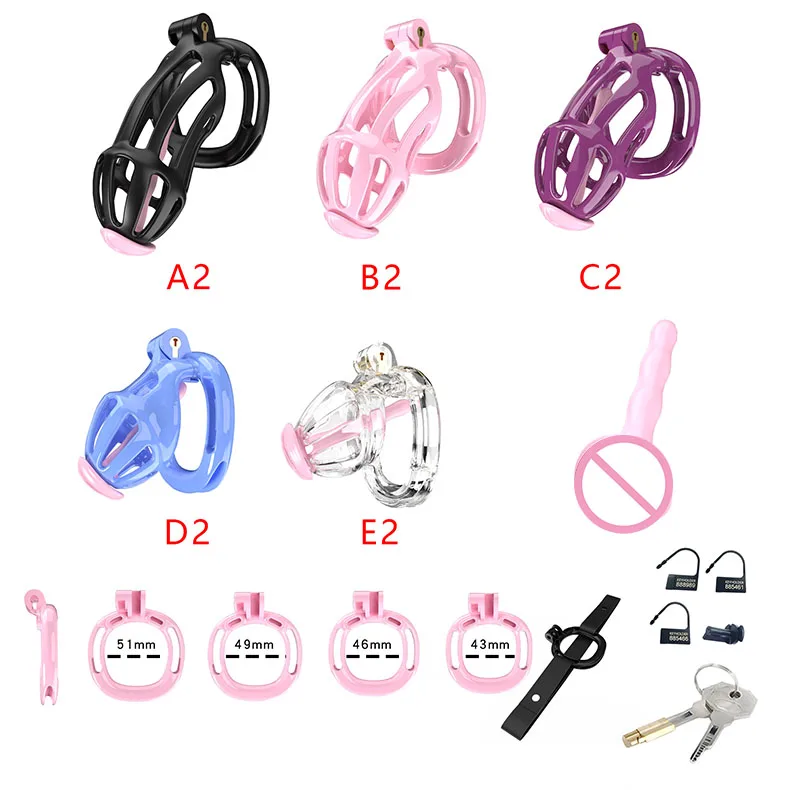 Wearable Plastic Male Chastity Lock Device Penis Cock Cage Body Bondage SM Adult Sex Toys