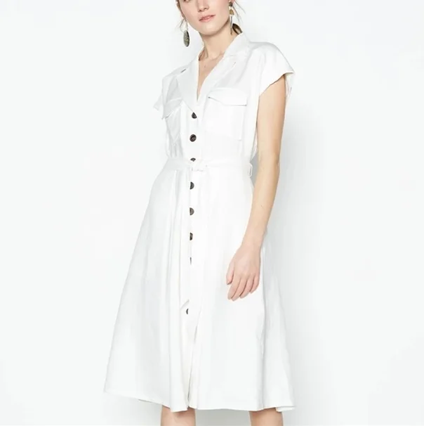 Custom Women Clothing Manufacturer Small Orders Elegant Summer Vestidos Casual White Cotton Linen Maxi Dress