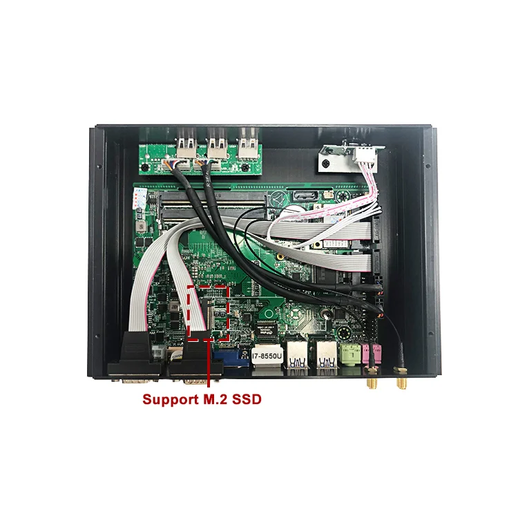 Aluminum Case Fanless Industrial ITX Mini PC I7 8550U 8565U Quad Core 8 Thread Gaming Desktop Computer Barebone System Linux PXE