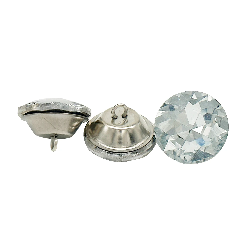 Pinlong Sofa Accessories Decorative Round Glass Diamond Button Custom Upholstery Buckle For Furniture Sofa