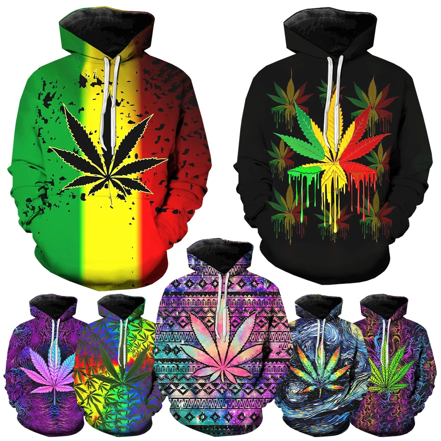 2022 Bob Marley 3D Printed Hoodies for Men American Weeds Leaf 3D Printing Hoodies From Men Hot Fashion Cool Oversized Pullover