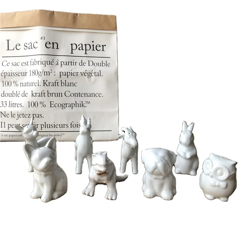 new design salt pepper animals shape ceramic bottle for salt or pepper in stock.
