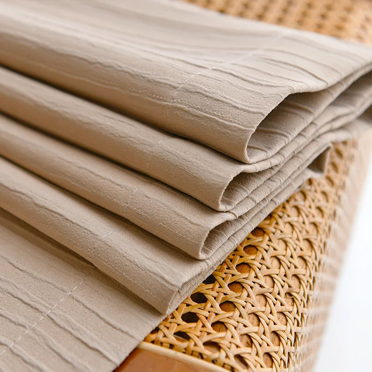 Log wind-pressed curtain simple light luxury window milk tea color shading cloth wholesale