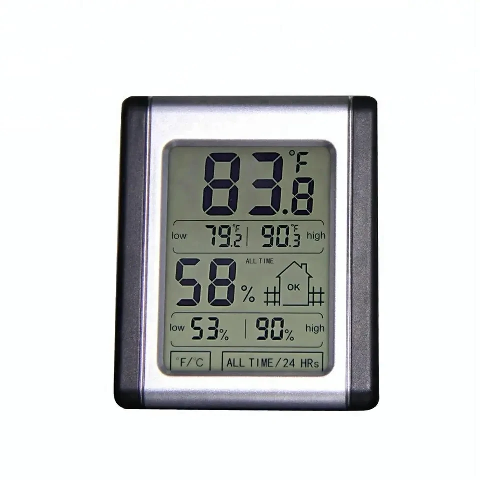 Digital Lcd Touch Screen Indoor Room Thermometer Hygrometer Temperature Sensor Humidity Meter