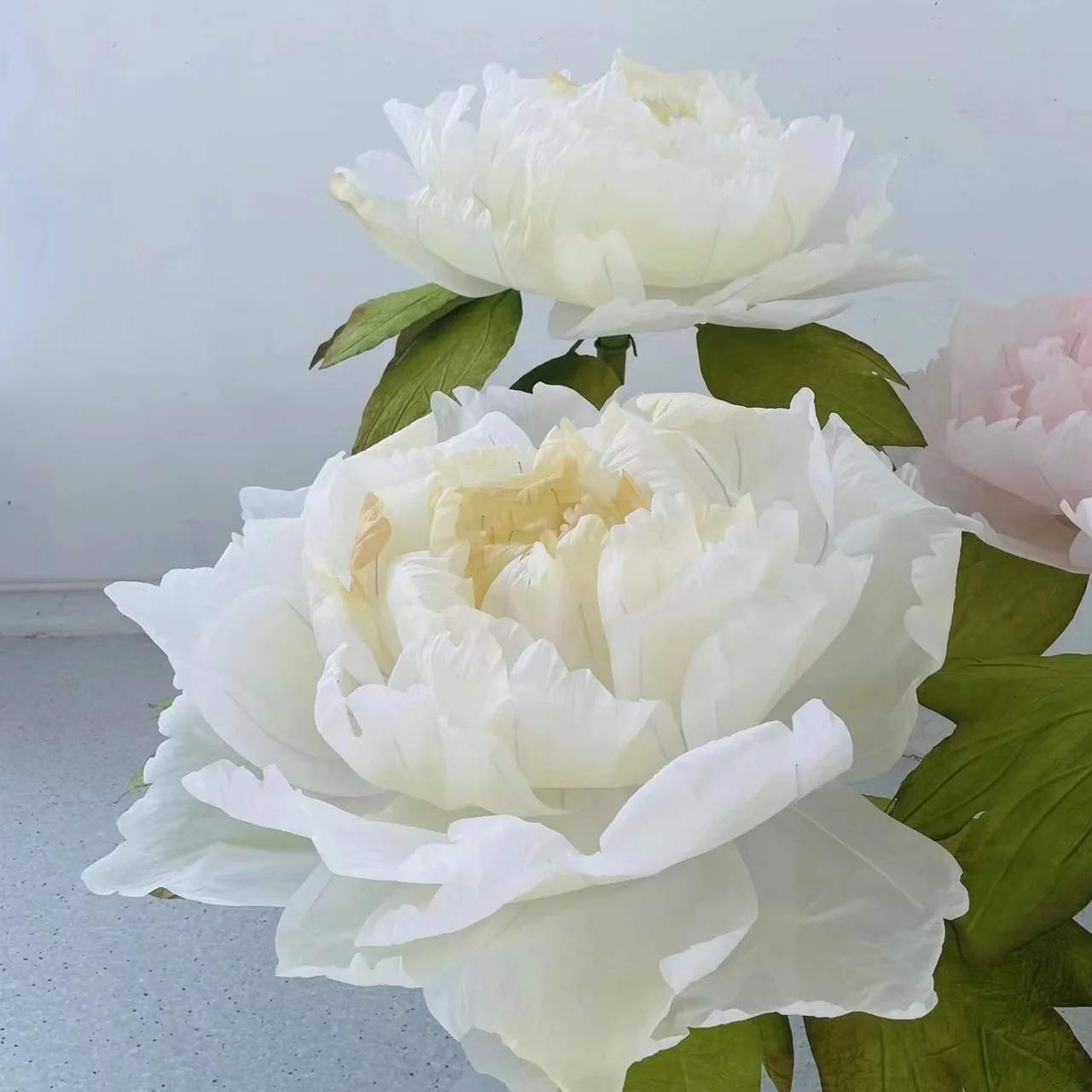 W-197 High quality decorative flowers Silk Artificial Giant Big Peony Flower For Window Dressing Decoration