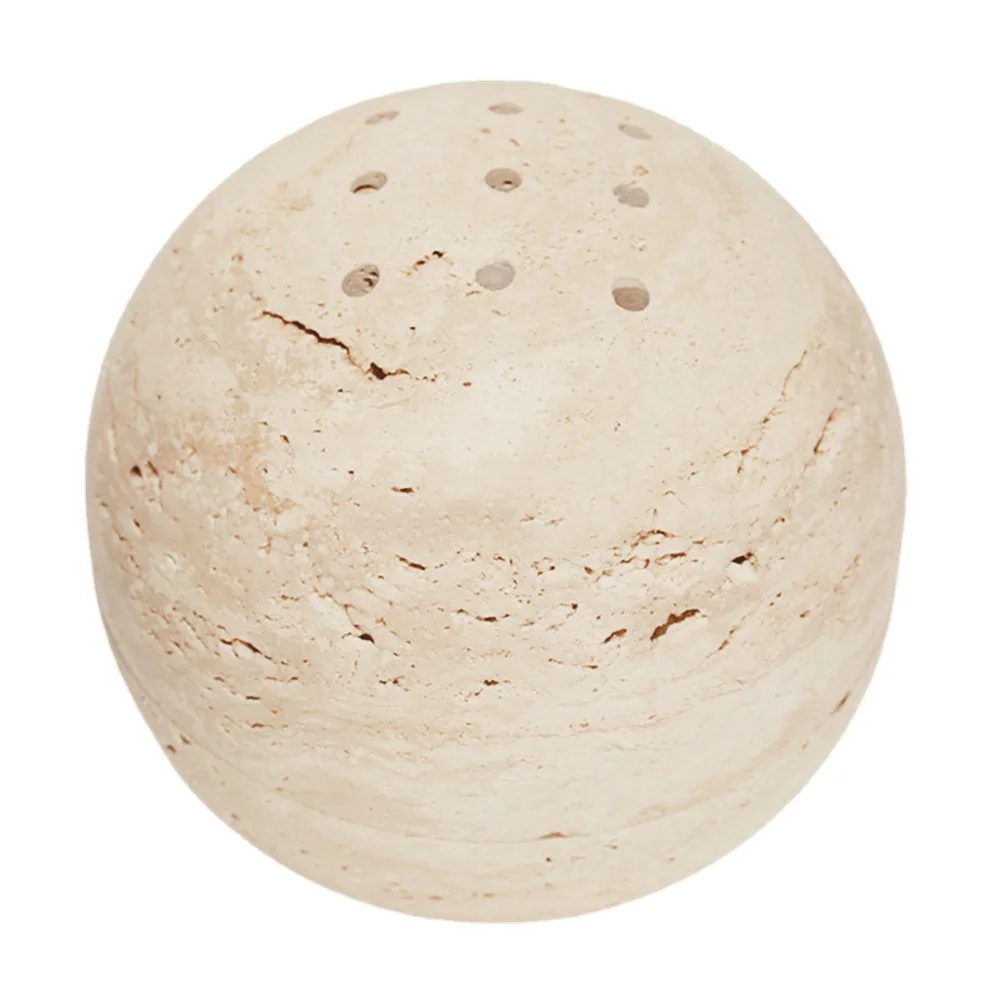 Classical Beige Natural Stone Travertine Marble Stone Wood Burner Holder for Home decor marble