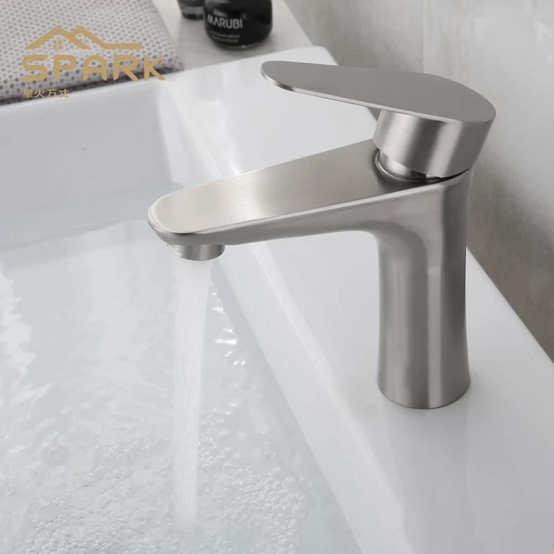 304 для ванной комнаты из нержавеющей стали кухонная раковина кран с одной ручкой для ванной кран для раковины, бесплатная доставка