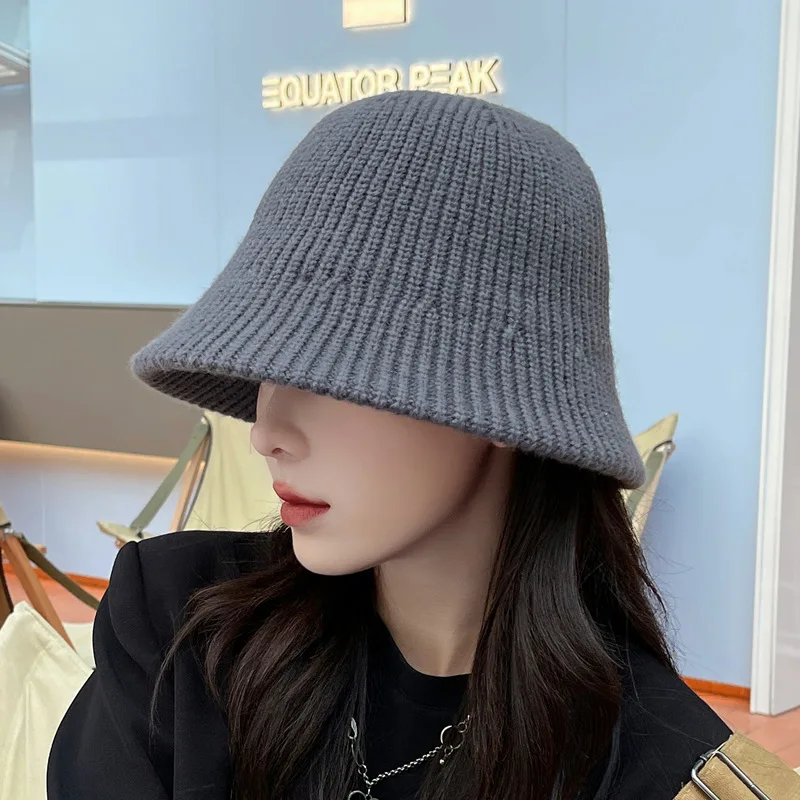 Winter hat czelrine Thermoformed hats winter knit Beach Fishing Cap  Solid Color Bucket Hat for Women Men