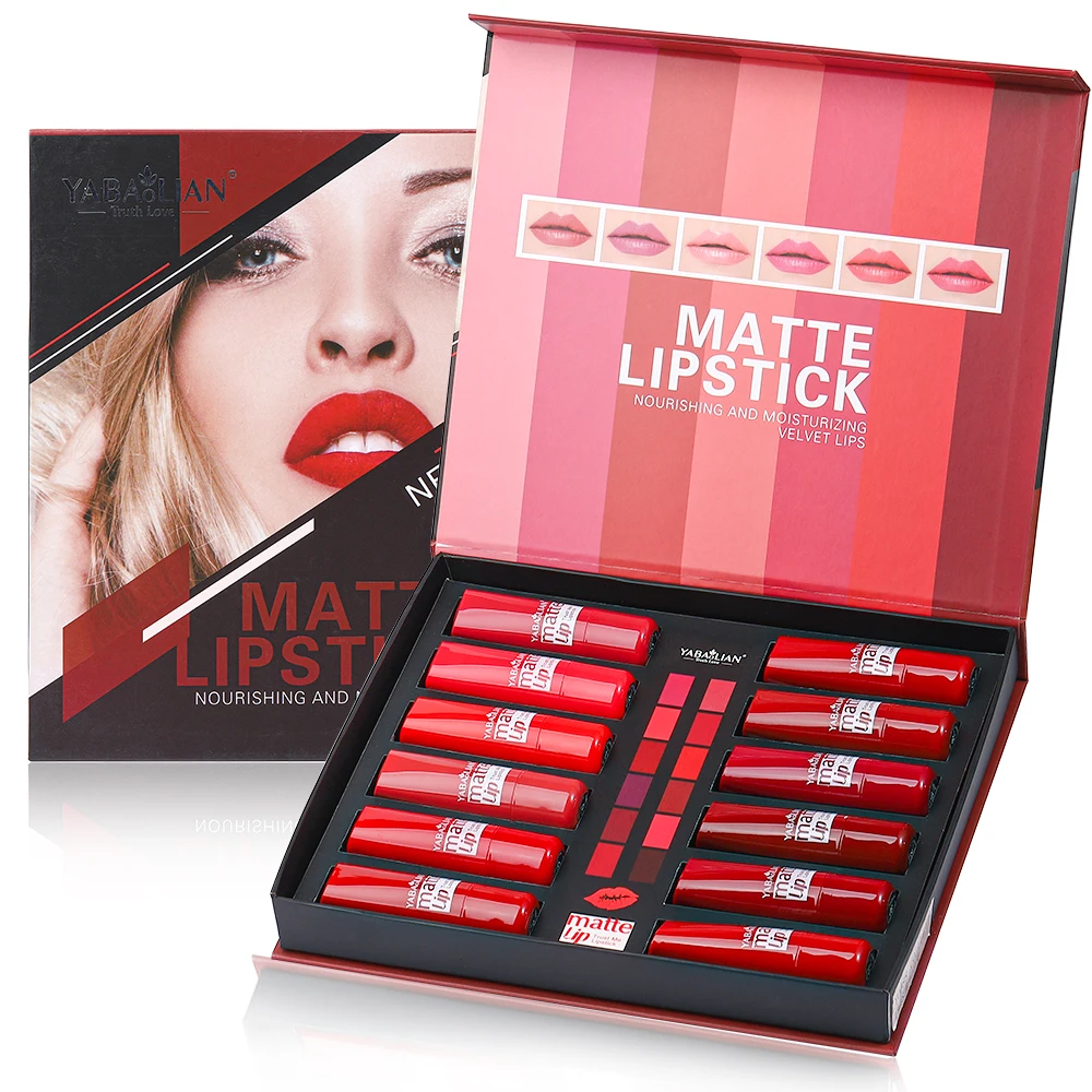 Own Brand Factory Wholesale Custom Logo High-end Cardboard Cosmetics Lip Gloss Box Lipstick Vegan Gel Lipstick Set Vegan Makeup