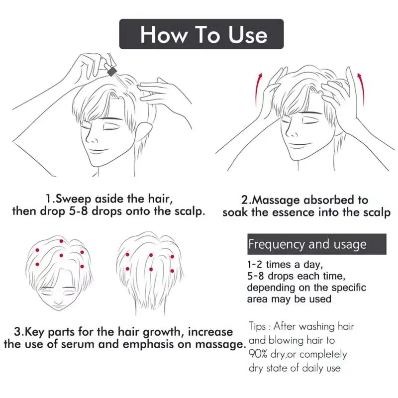 Wholesale 30ml/60ml Hair Growth Essential Oil For Hair Loss Treatment Regrowth Serum