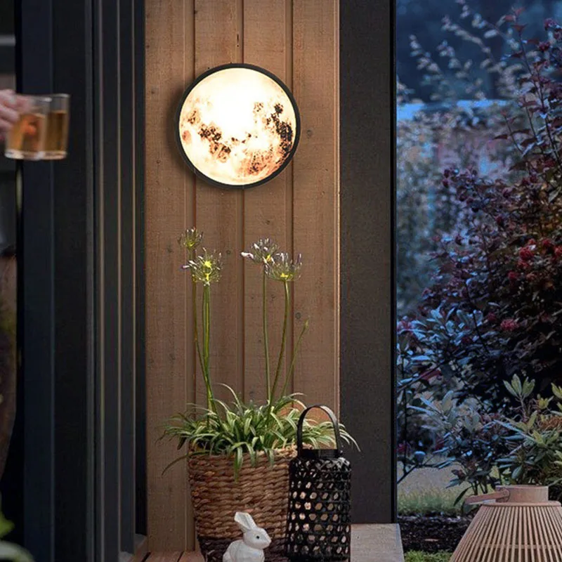 Waterproof IP54 LED 20W creative corridor mural wall fitting garden lamp outdoor courtyard decoration moon wall lamp