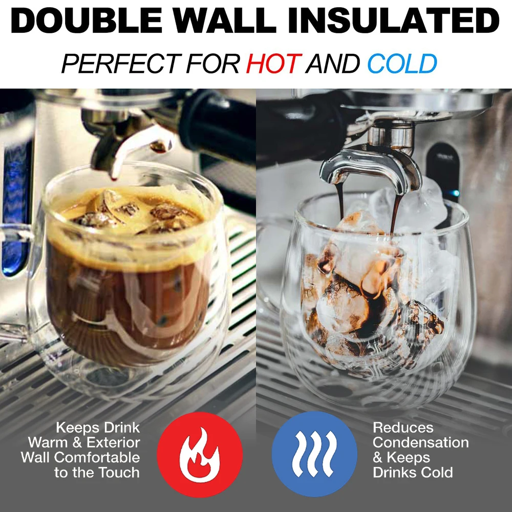 Creative Borosilicate Glass Cups Drinking Wine Set Mugs Transparent Double Wall Glass With Handle Cup Glass