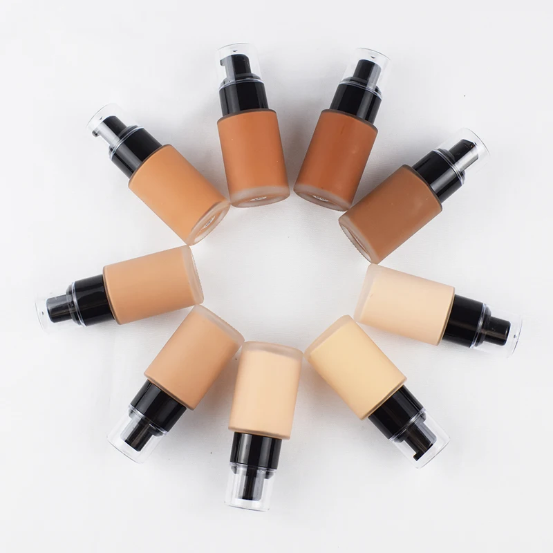 Wholesale makeup liquid foundation OEM Best Cosmetics Waterproof long lasting 9 color suit all skin can custom package low moq