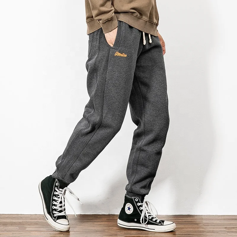 Спортивные штаны унисекс для бега на заказ, спортивные штаны с завышенной талией для бега, свободные спортивные штаны большого размера из органического хлопка, мужские брюки и штаны