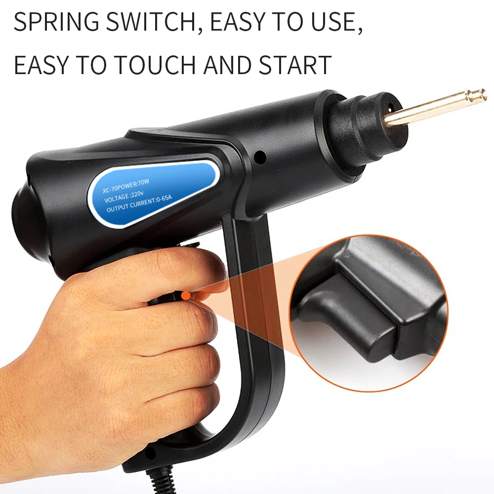 70W Hot Stapler Plastic Welder Machine Plastic Bumper Soldering Iron Garage Tools Car Bumper Repair Kits PVC Welder Gun