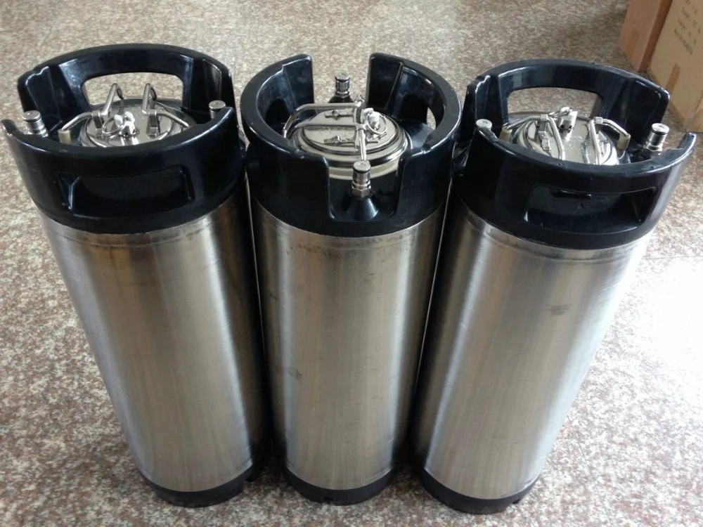 Brand new 5 Gallon Ball Lock Cornelius Beer Keg With Rubber Handle, Pressure Relief Valve Lid