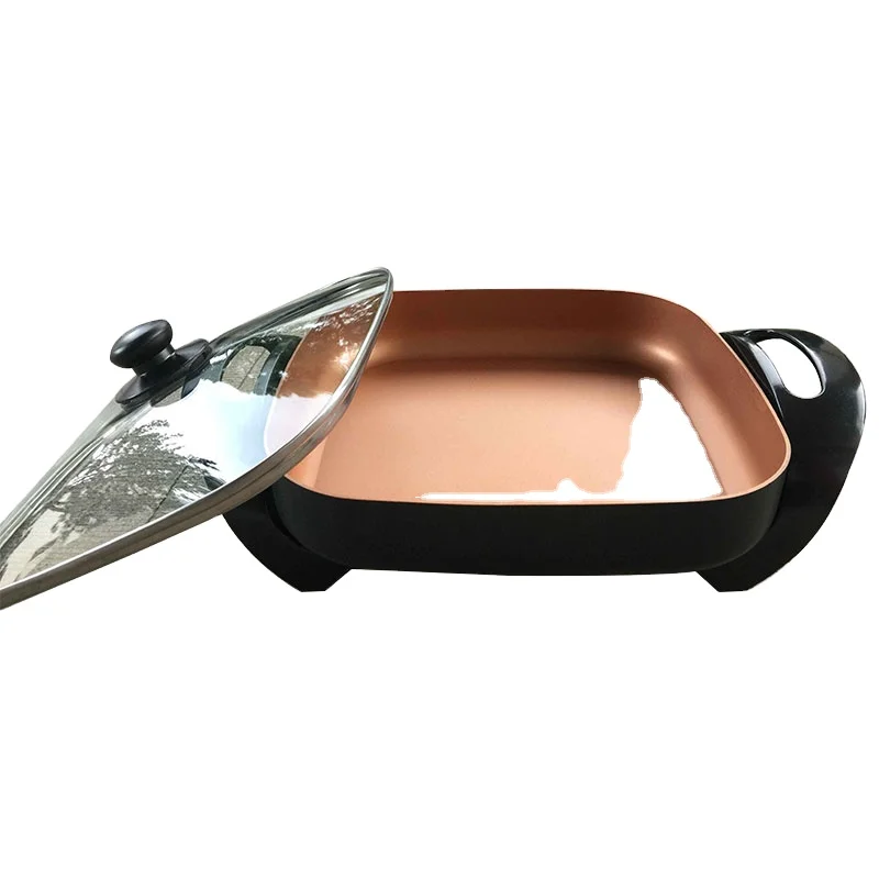 Электрическая многофункциональная антипригарная сковорода для пиццы квадратная глубокая сковорода