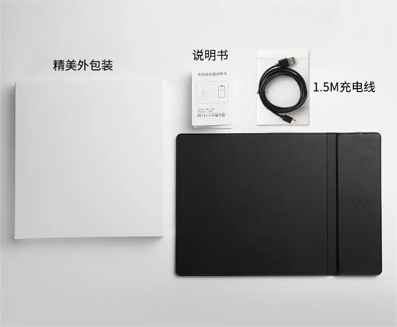 Multifunctional Wireless Charging Standard PU Mousepad 15w Fast Charger Waterproof Desk Office Computer Mouse Pad Custom Logo
